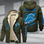 Detroit Lions Premium Sherpa-Lined Winter Hoodie – Personalized Edition