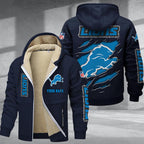 Detroit Lions Premium Sherpa-Lined Winter Hoodie – Personalized Edition