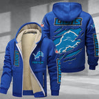 Detroit Lions Premium Sherpa-Lined Winter Hoodie – Personalized Edition