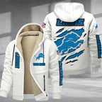 Detroit Lions Premium Sherpa-Lined Winter Hoodie – Personalized Edition