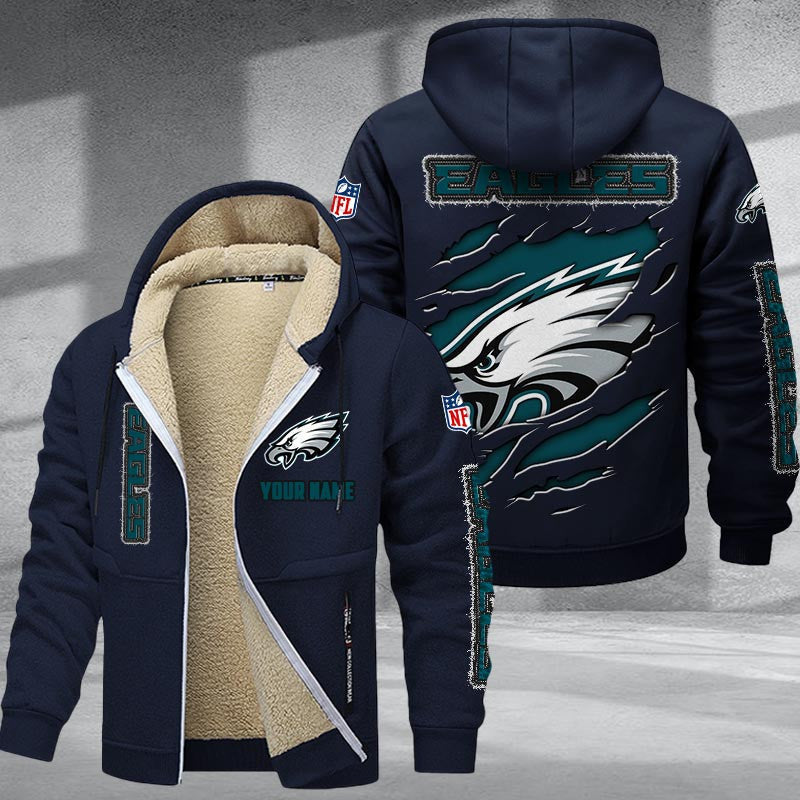 Philadelphia Eagles Premium Sherpa-Lined Winter Hoodie – Personalized Edition
