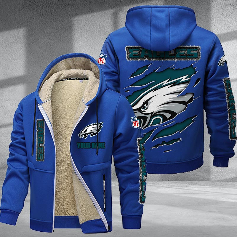 Philadelphia Eagles Premium Sherpa-Lined Winter Hoodie – Personalized Edition