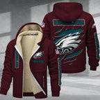 Philadelphia Eagles Premium Sherpa-Lined Winter Hoodie – Personalized Edition