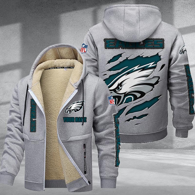Philadelphia Eagles Premium Sherpa-Lined Winter Hoodie – Personalized Edition Main image