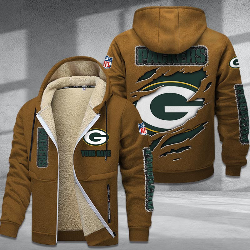 Green Bay Packers Premium Sherpa-Lined Winter Hoodie – Personalized Edition