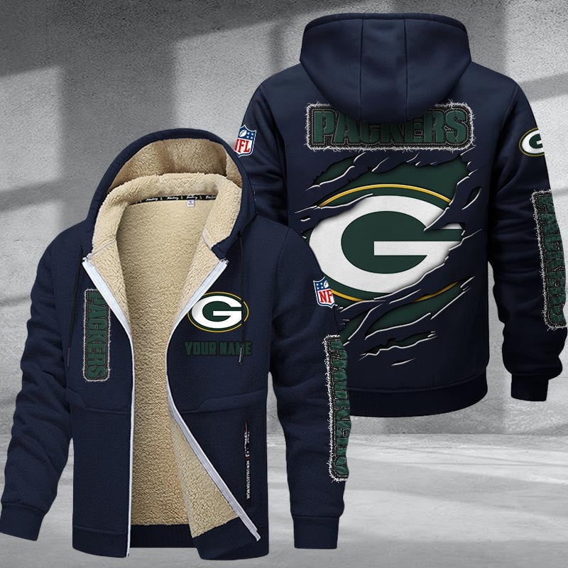 Green Bay Packers Premium Sherpa-Lined Winter Hoodie – Personalized Edition