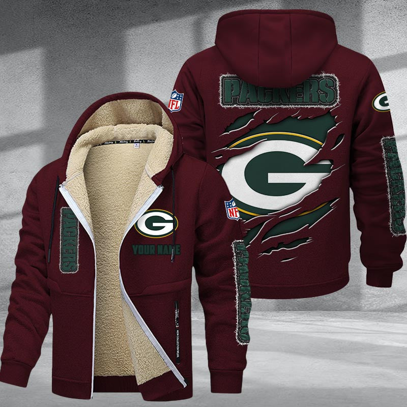 Green Bay Packers Premium Sherpa-Lined Winter Hoodie – Personalized Edition