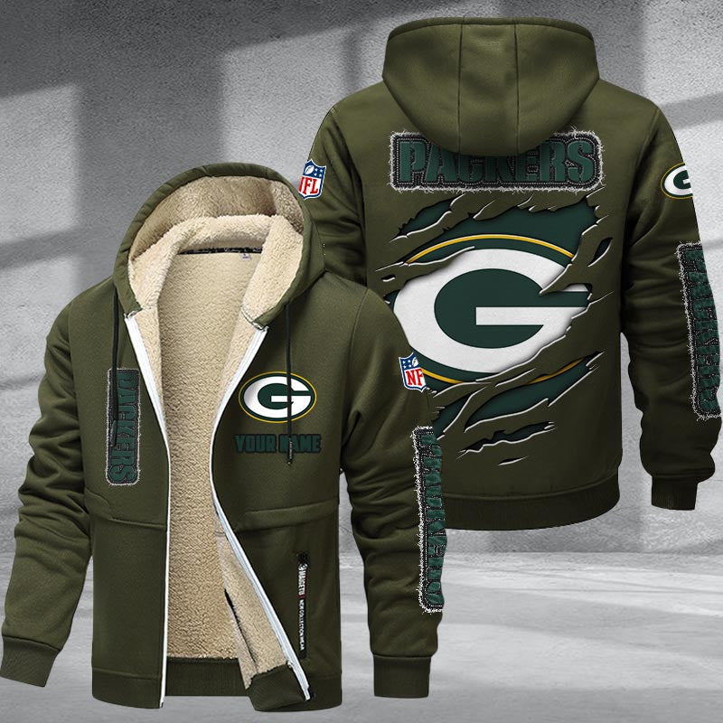 Green Bay Packers Premium Sherpa-Lined Winter Hoodie – Personalized Edition
