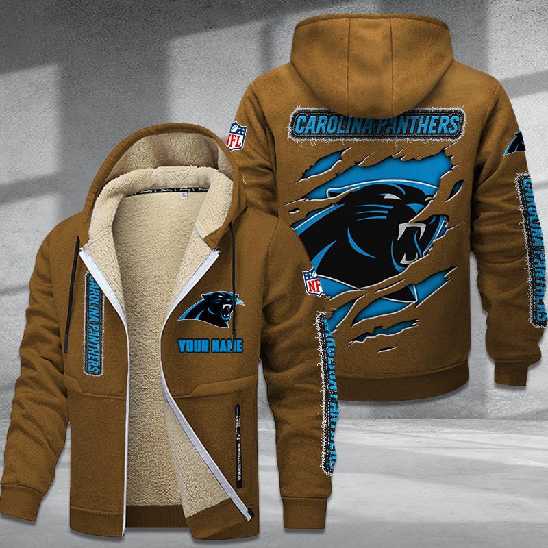 Carolina Panthers Premium Sherpa-Lined Winter Hoodie – Personalized Edition
