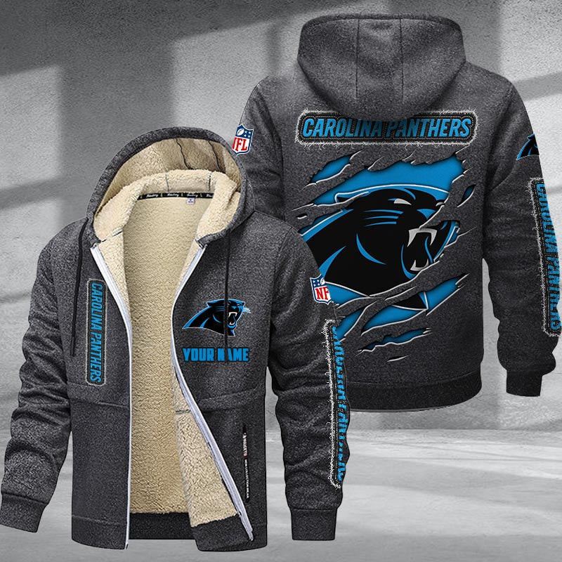 Carolina Panthers Premium Sherpa-Lined Winter Hoodie – Personalized Edition