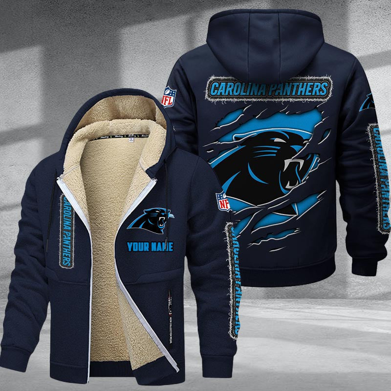 Carolina Panthers Premium Sherpa-Lined Winter Hoodie – Personalized Edition