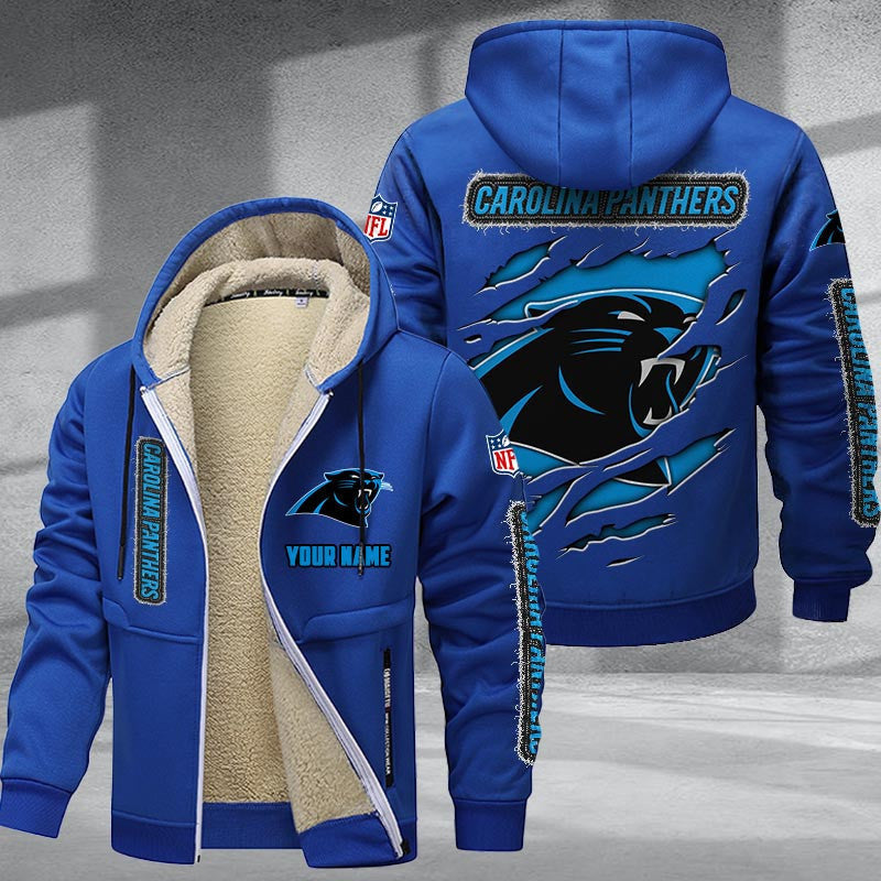 Carolina Panthers Premium Sherpa-Lined Winter Hoodie – Personalized Edition