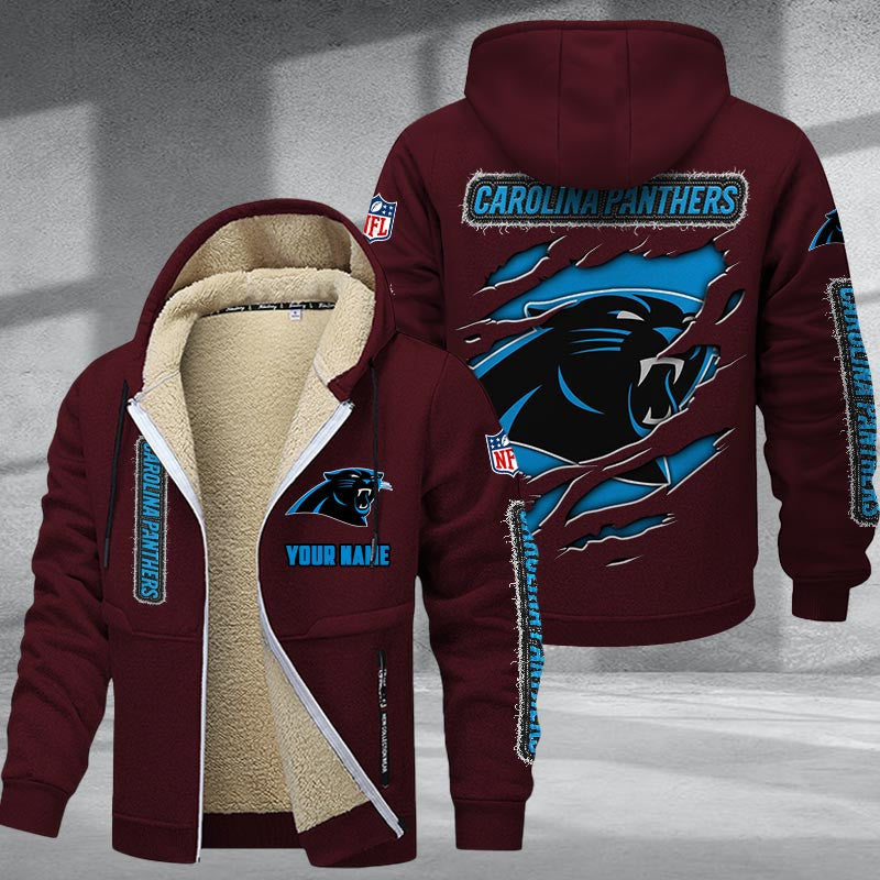 Carolina Panthers Premium Sherpa-Lined Winter Hoodie – Personalized Edition