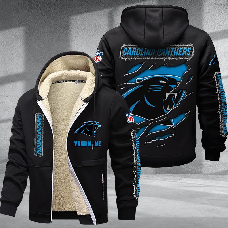Carolina Panthers Premium Sherpa-Lined Winter Hoodie – Personalized Edition Main image