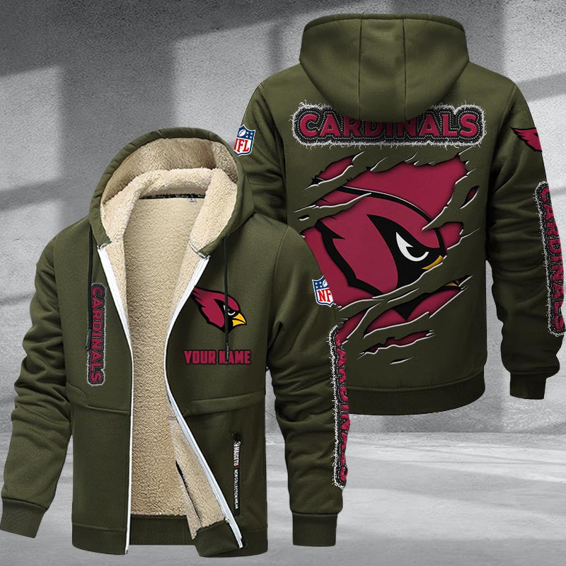 Arizona Cardinals Premium Sherpa-Lined Winter Hoodie – Personalized Edition Secondary image