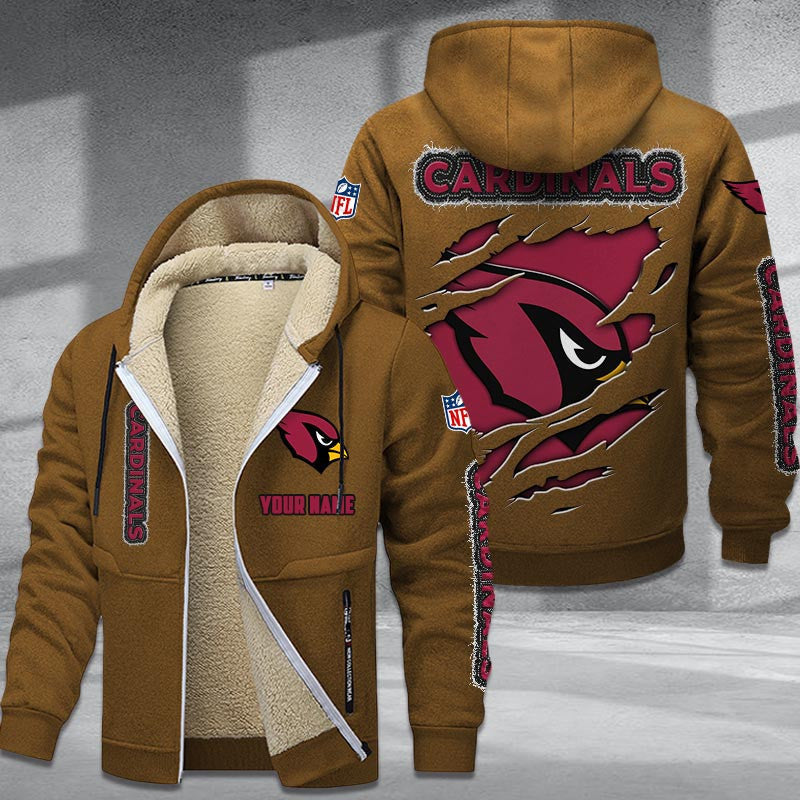 Arizona Cardinals Premium Sherpa-Lined Winter Hoodie – Personalized Edition
