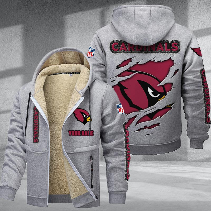 Arizona Cardinals Premium Sherpa-Lined Winter Hoodie – Personalized Edition