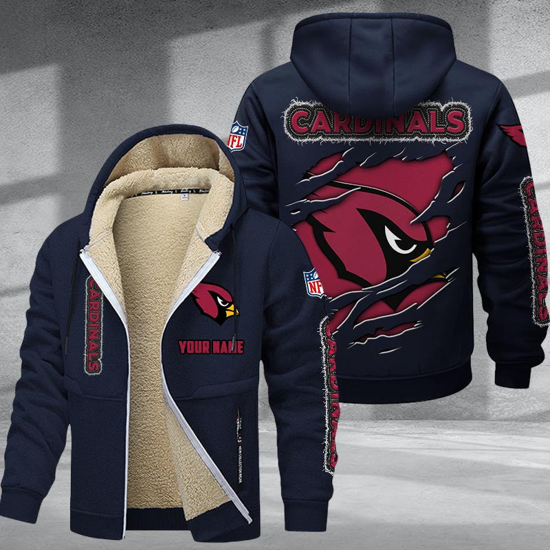 Arizona Cardinals Premium Sherpa-Lined Winter Hoodie – Personalized Edition