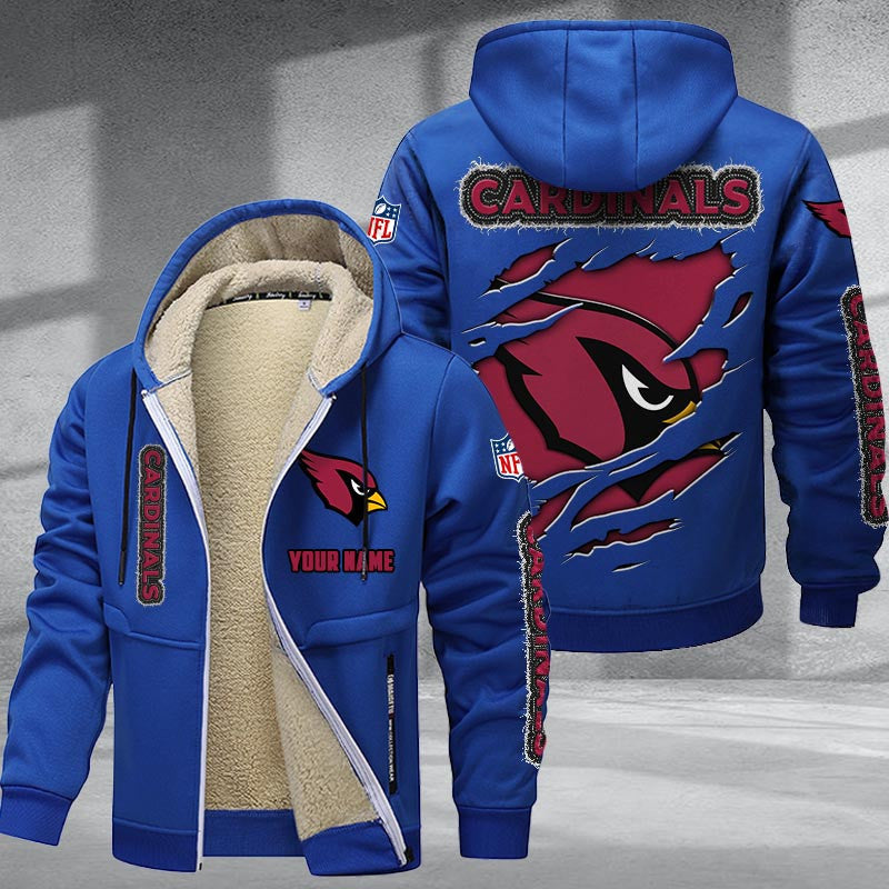 Arizona Cardinals Premium Sherpa-Lined Winter Hoodie – Personalized Edition