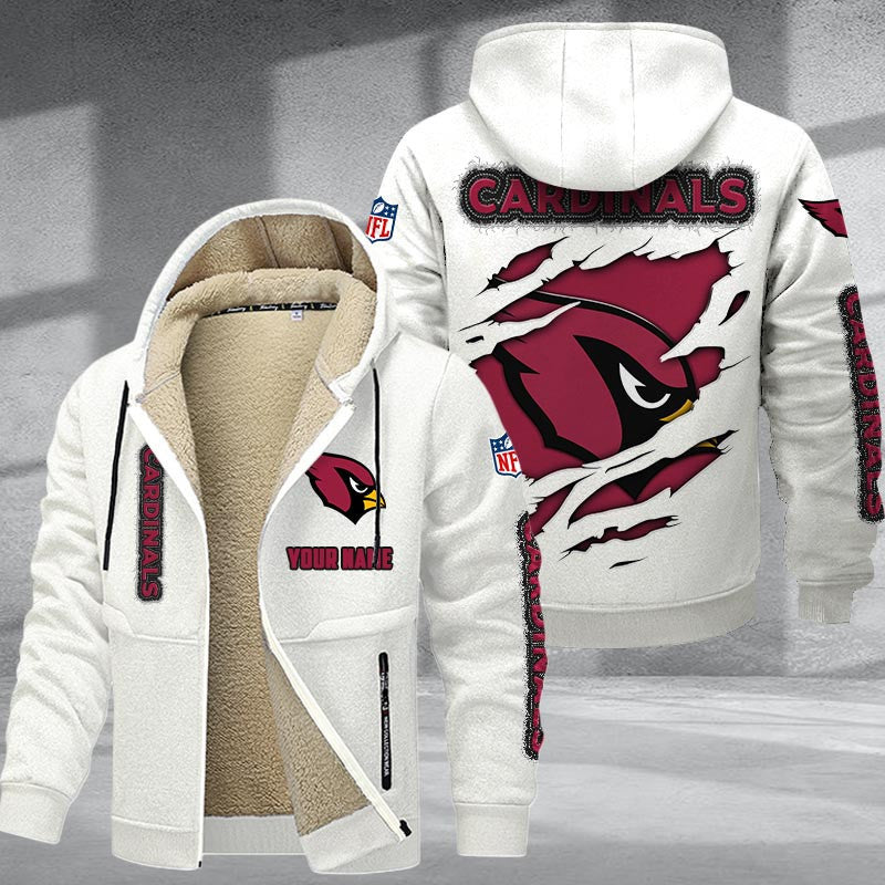 Arizona Cardinals Premium Sherpa-Lined Winter Hoodie – Personalized Edition