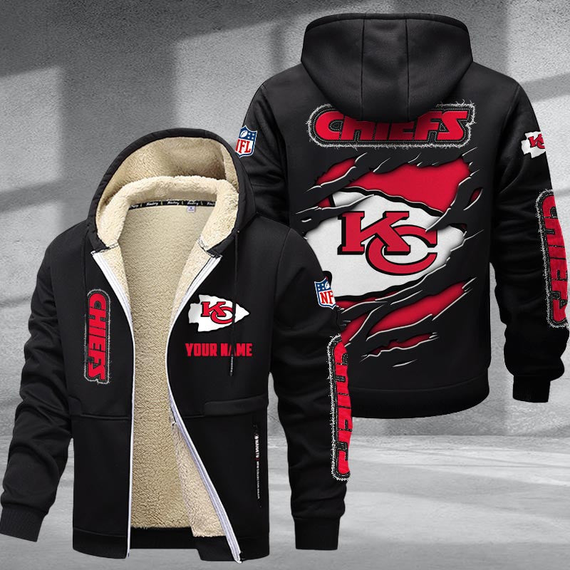 Kansas City Chiefs Premium Sherpa-Lined Winter Hoodie – Personalized Edition