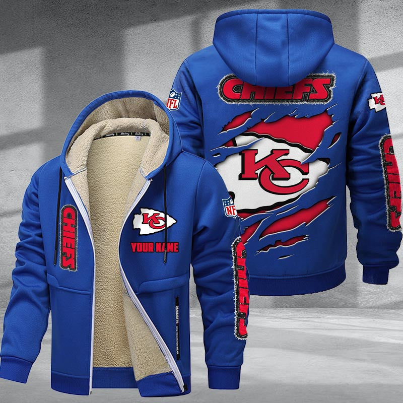 Kansas City Chiefs Premium Sherpa-Lined Winter Hoodie – Personalized Edition