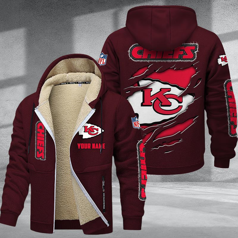 Kansas City Chiefs Premium Sherpa-Lined Winter Hoodie – Personalized Edition