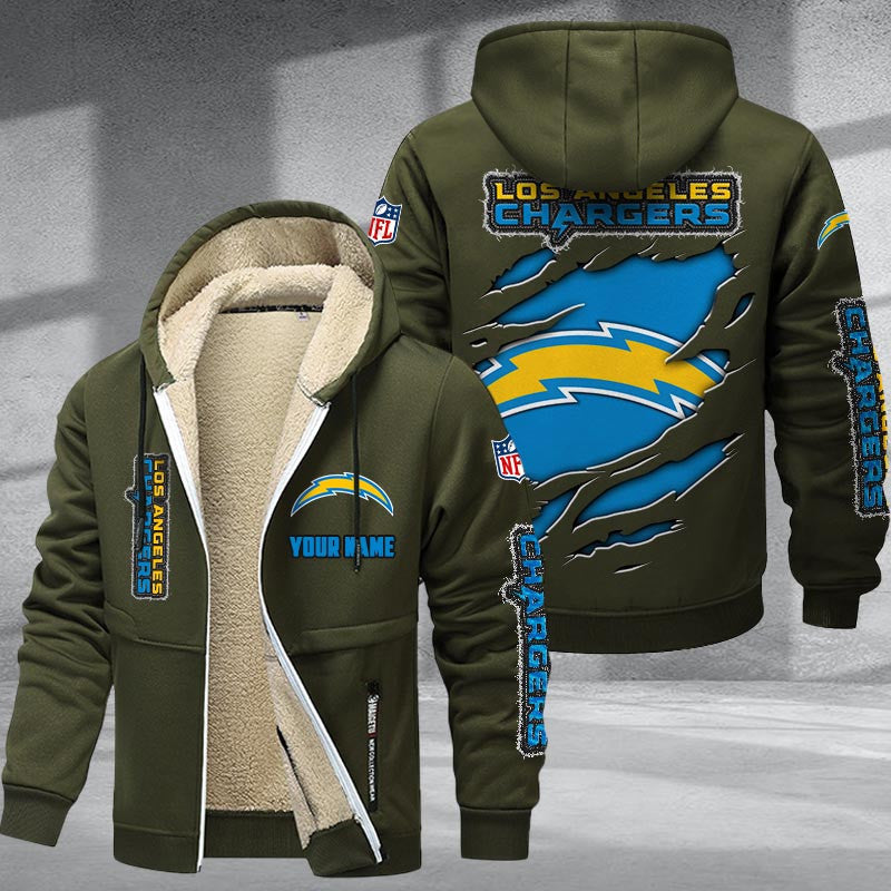 Los Angeles Chargers Premium Sherpa-Lined Winter Hoodie – Personalized Edition