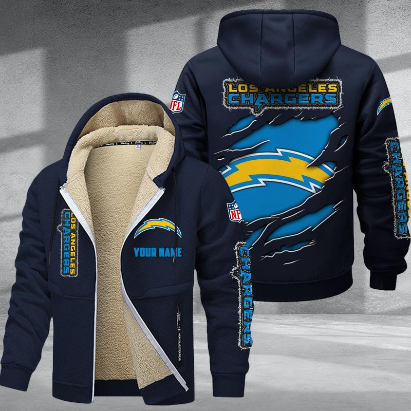 Los Angeles Chargers Premium Sherpa-Lined Winter Hoodie – Personalized Edition