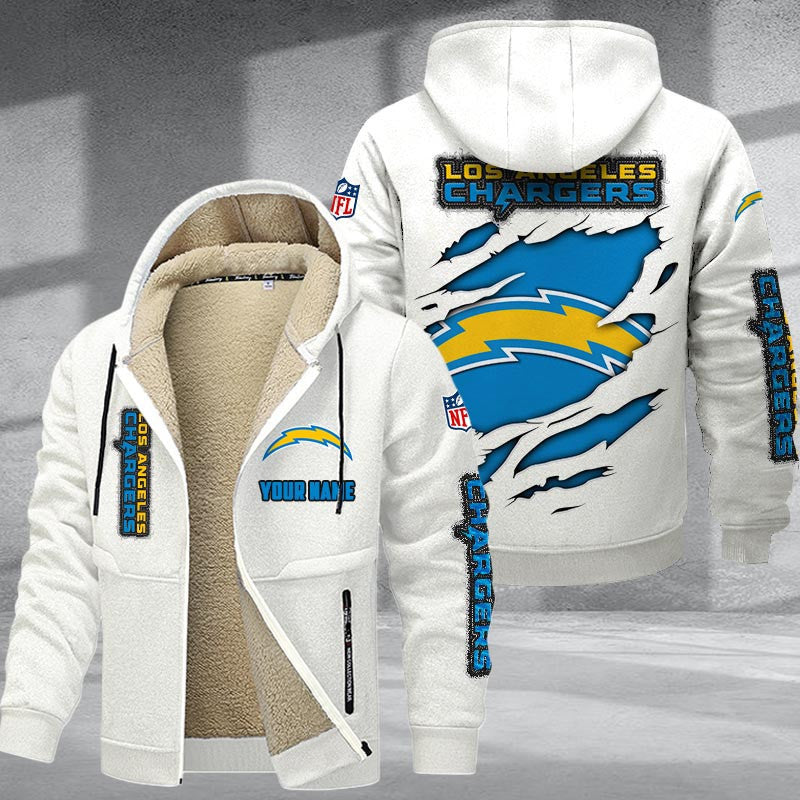 Los Angeles Chargers Premium Sherpa-Lined Winter Hoodie – Personalized Edition