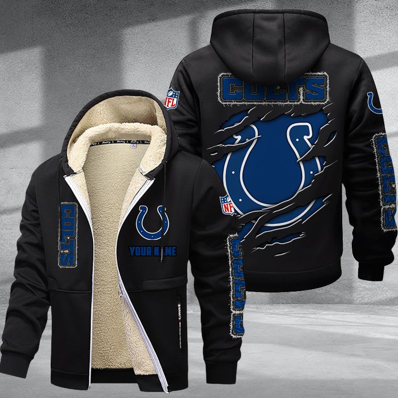 Indianapolis Colts Premium Sherpa-Lined Winter Hoodie – Personalized Edition