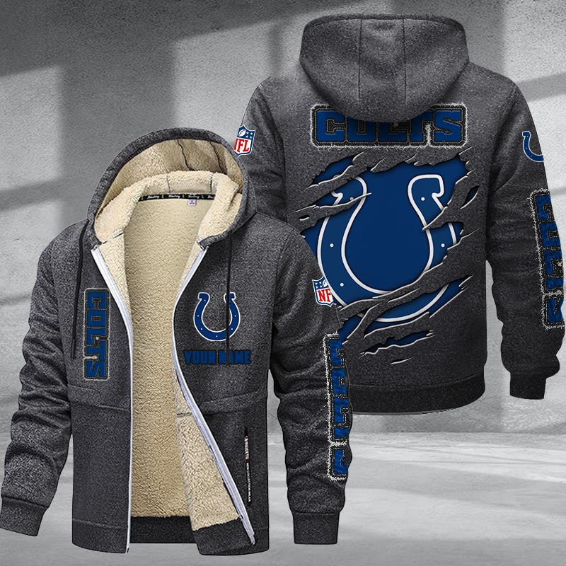 Indianapolis Colts Premium Sherpa-Lined Winter Hoodie – Personalized Edition