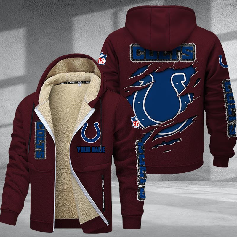 Indianapolis Colts Premium Sherpa-Lined Winter Hoodie – Personalized Edition