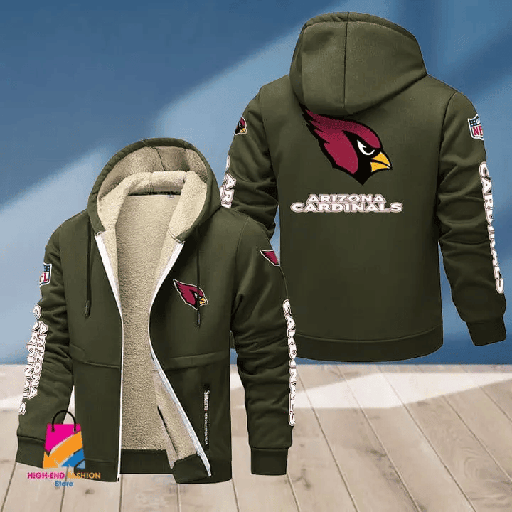 Arizona Cardinals Multicolor Thick Zip-Up Hoodie