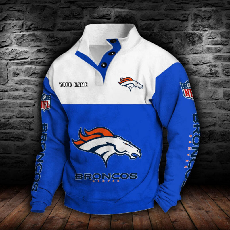 Denver Broncos Double Breasted Stand Collar Hoodie Secondary image