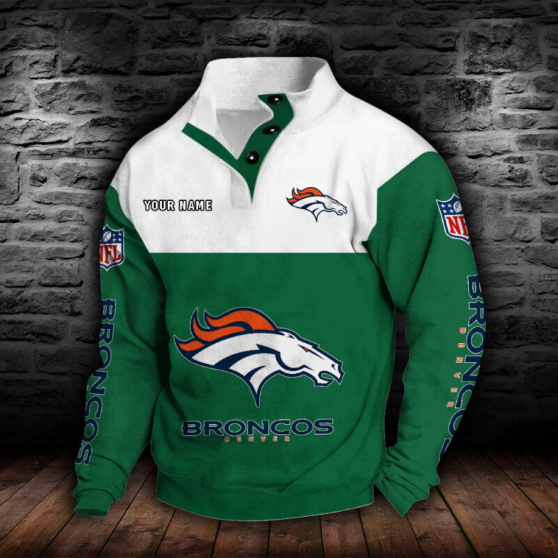 Denver Broncos Double Breasted Stand Collar Hoodie