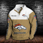 Denver Broncos Double Breasted Stand Collar Hoodie