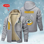 Green Bay Packers Hoodies Zip Velvet Coat