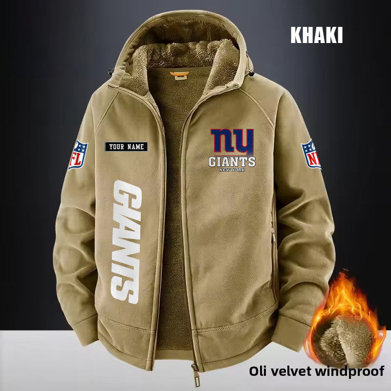 New York Giants Fleece Fashion Hooded Jacket Outdoor Secondary image