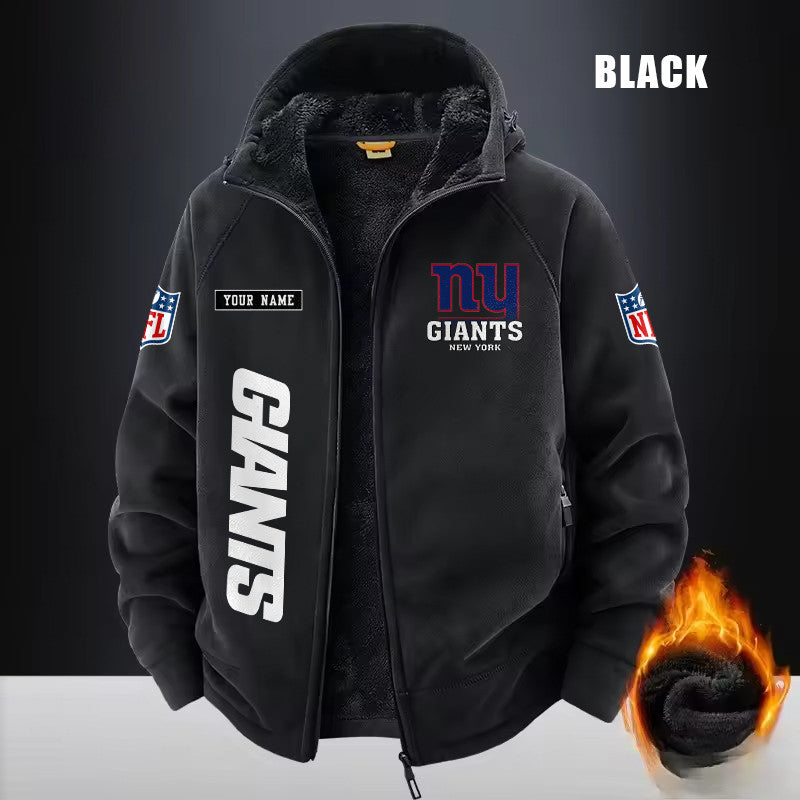 New York Giants Fleece Fashion Hooded Jacket Outdoor