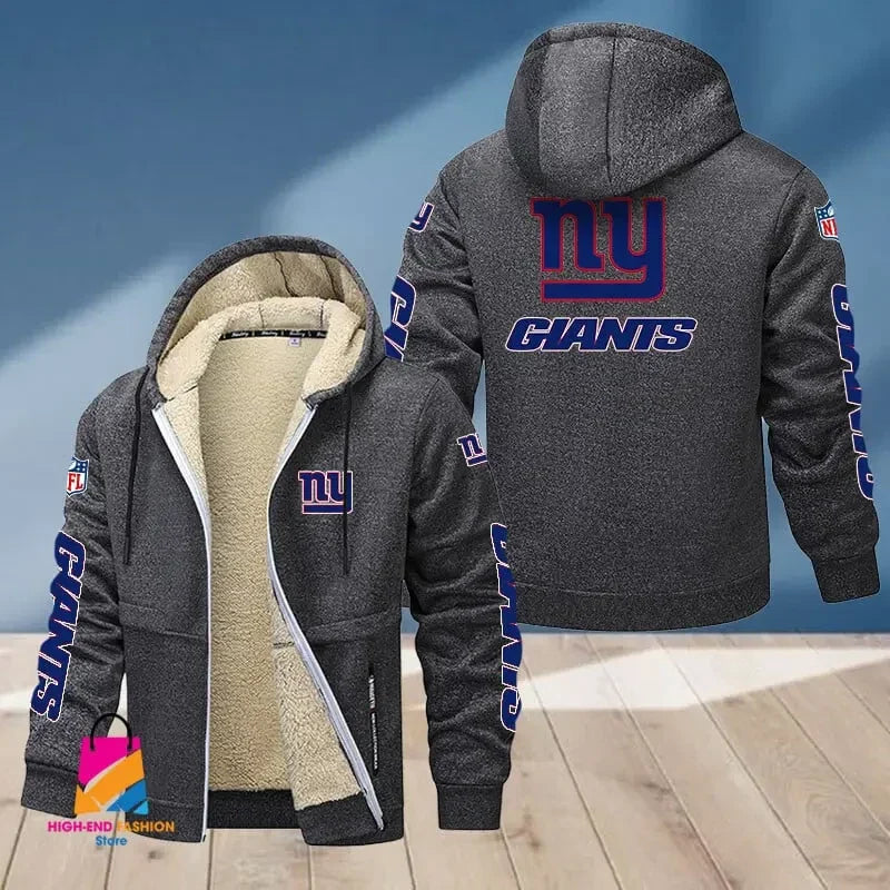 New York Giants Multicolor Thickened Zipper Hoodies