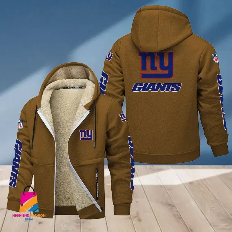 New York Giants Multicolor Thickened Zipper Hoodies