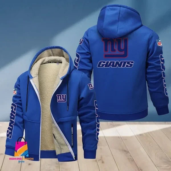 New York Giants Multicolor Thickened Zipper Hoodies