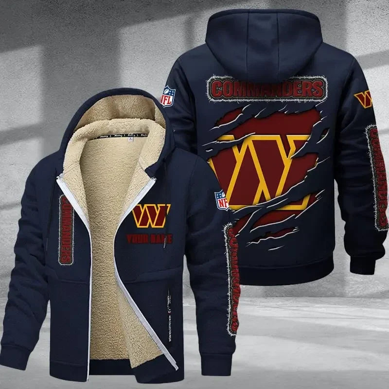 Washington Commanders Thickened Zipper Hoodies