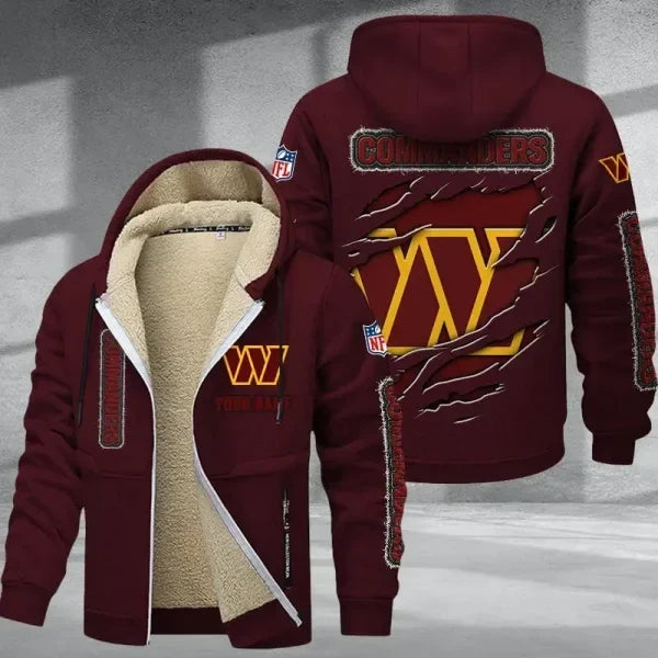 Washington Commanders Thickened Zipper Hoodies