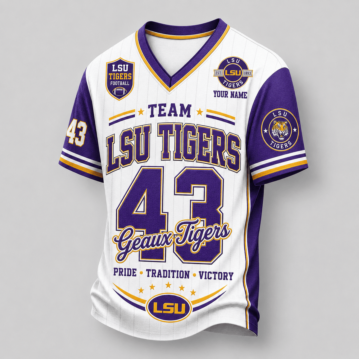 LSU Tigers | Premium NCAA Team Legacy V-Neck Jersey