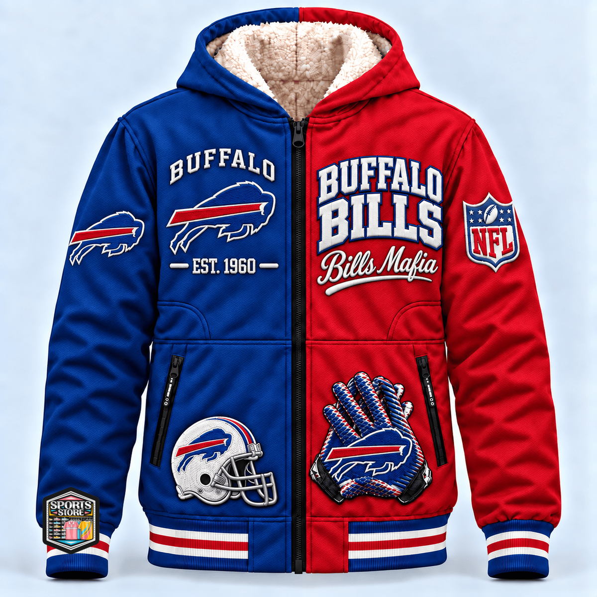 Buffalo Bills Thick Zip Up Hoodie