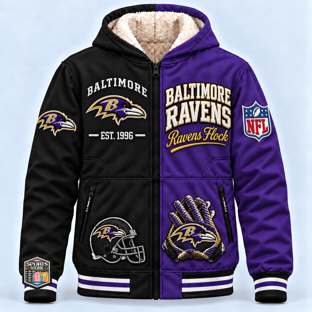 Baltimore Ravens Thick Zip Up Hoodie