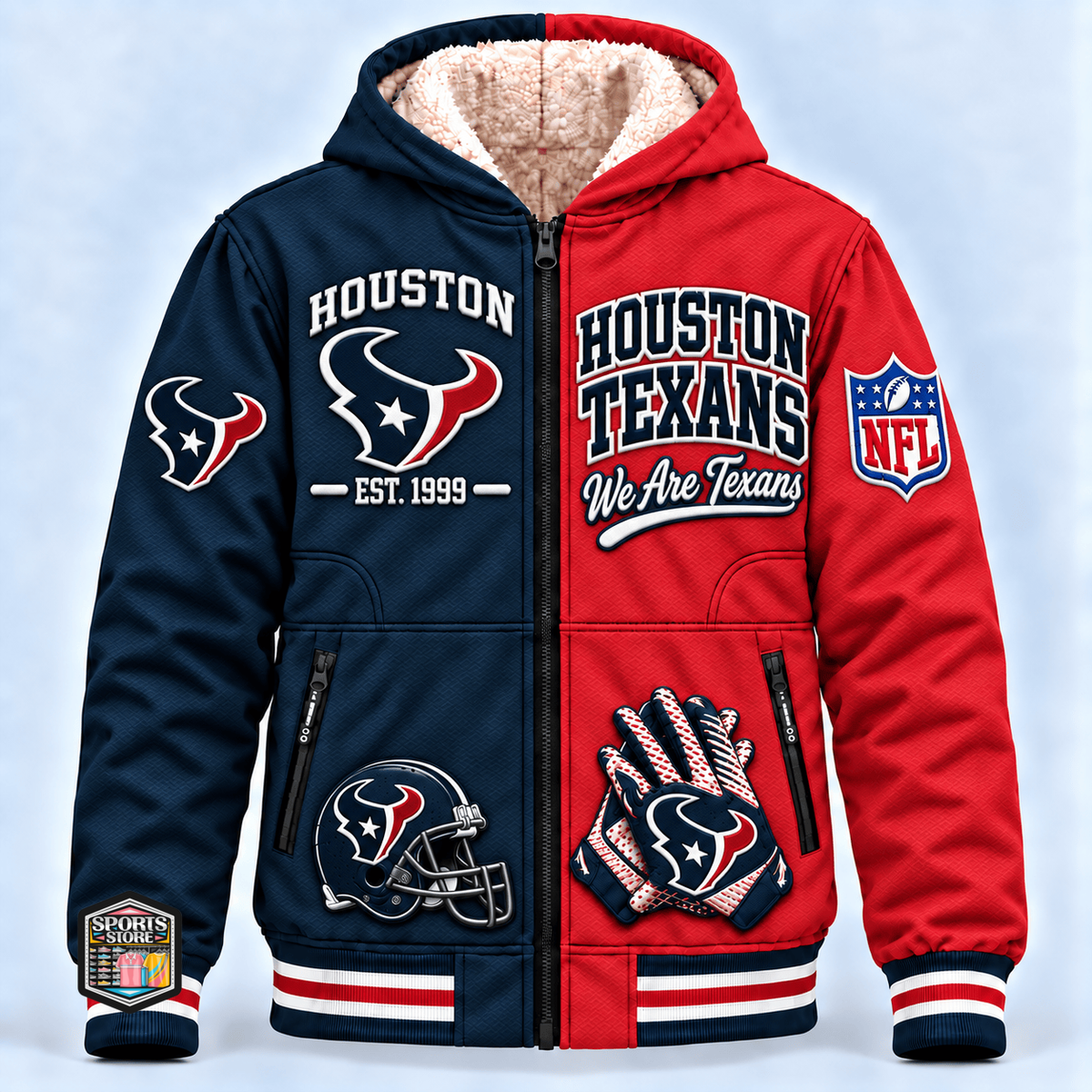 Houston Texans Thick Zip Up Hoodie