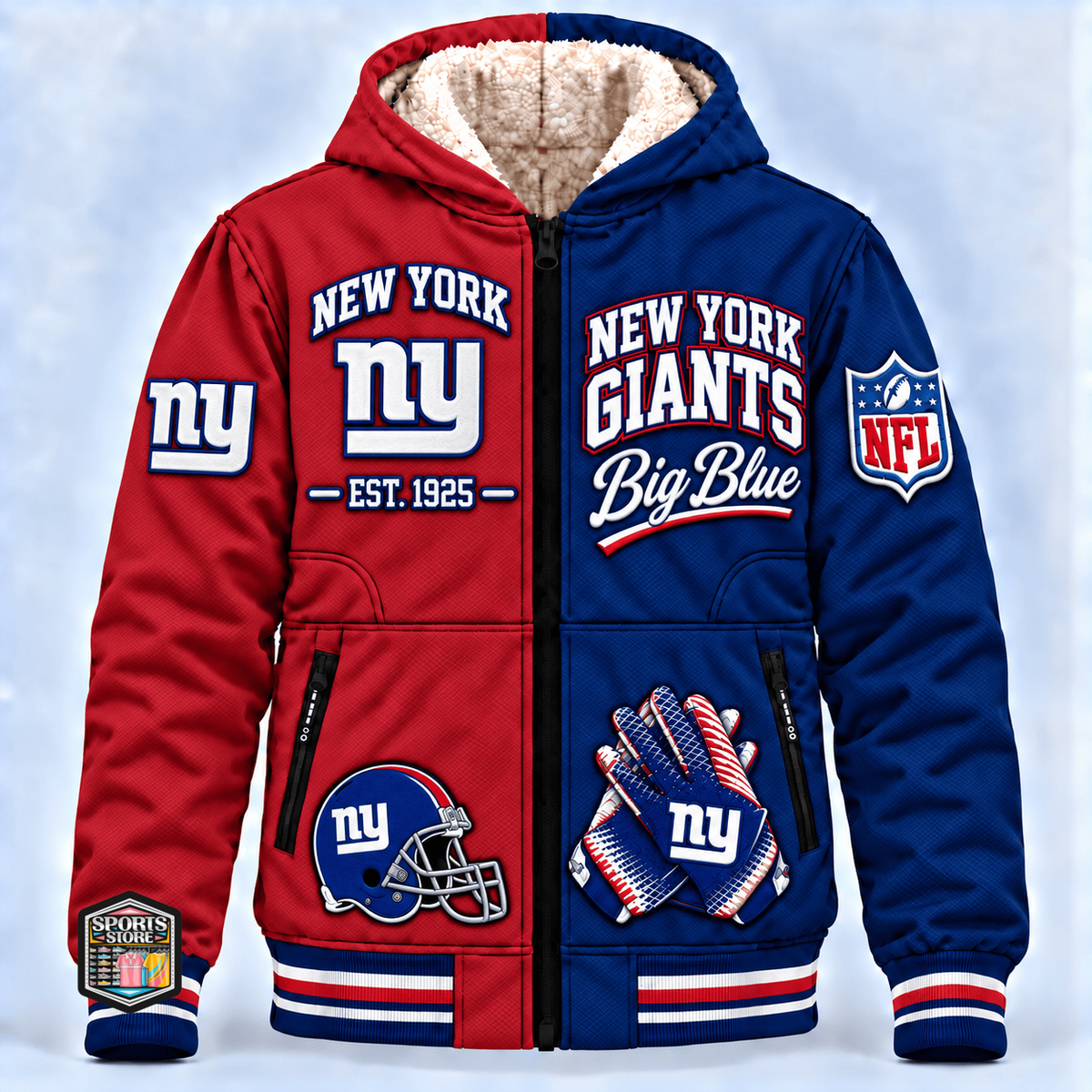 New York Giants Thick Zip Up Hoodie
